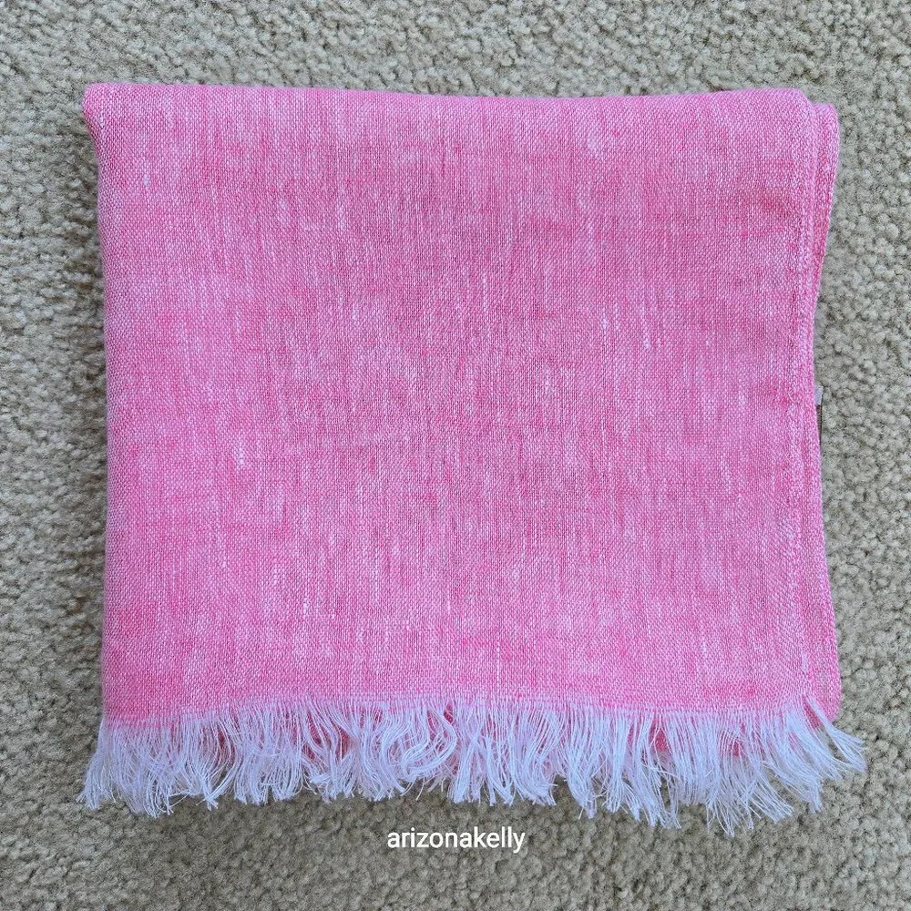NWOT Italian Linen Scarf Pink